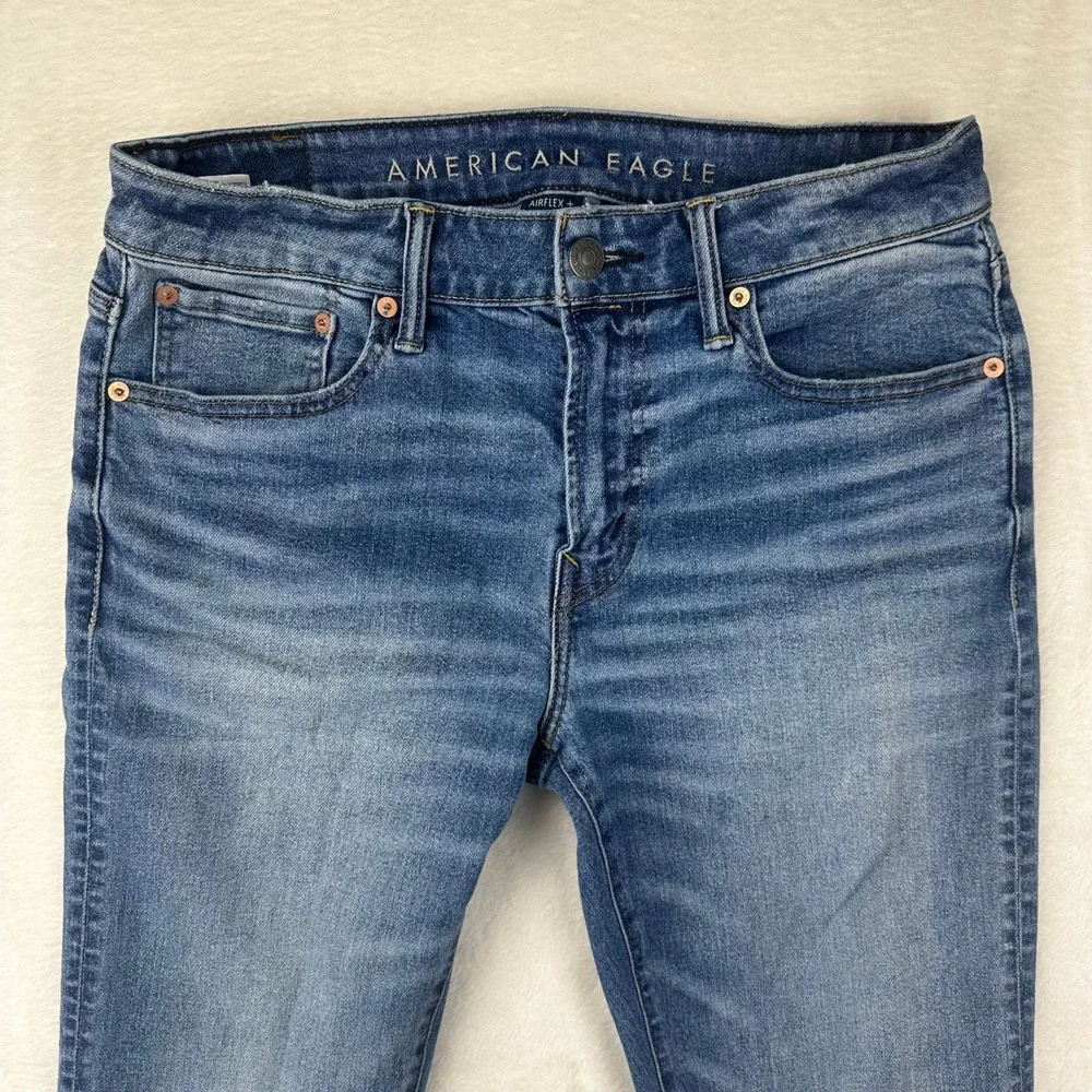 American Eagle Jeans Mens Athletic Skinny 32x34 Blue Denim Airflex+ Real‎ Good